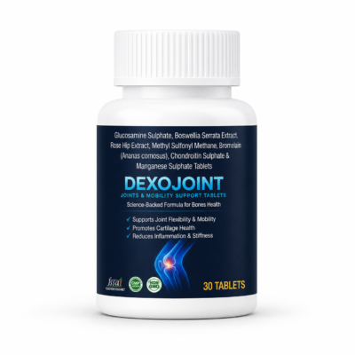 DexoJoint - Joint Support Tablets | Glucosamine, Chondroitin, Boswellia, MSM & Bromelain | 30 Tablets