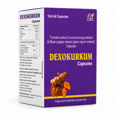 Dexokurkum Capsules – Turmeric Extract & Black Pepper Extract Capsules | Joint & Immunity Support